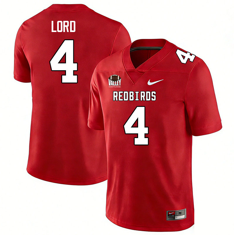 Illinois State Redbirds #4 Dylan Lord College Football Jerseys,Uniforms-Red